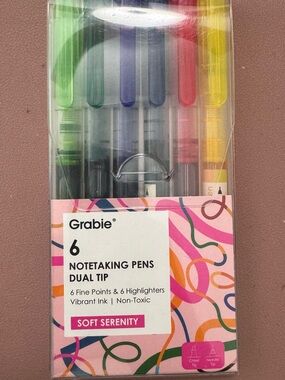 Grabie 6-Pack Notetaking Dual Tip Pens